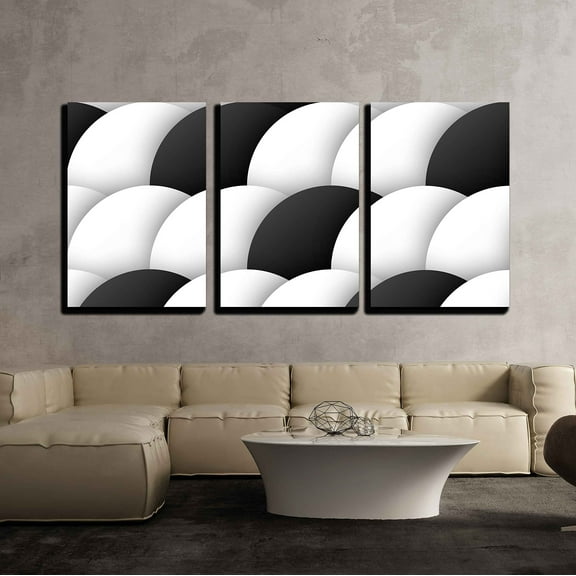wall26 - 3 Piece Canvas Wall Art - Five Bare Trees in a Row at The Edge of a Small Dutch Village. - Modern Home Art Stretched and Framed Ready to Hang - 16"x24"x3 Panels