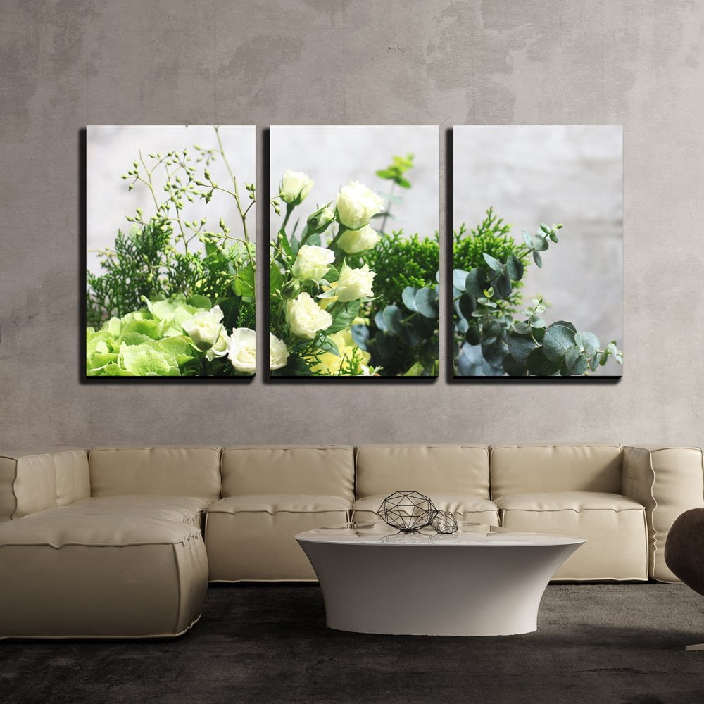 wall26 - 3 Piece Canvas Wall Art - Flowers - Modern Home Art Stretched ...