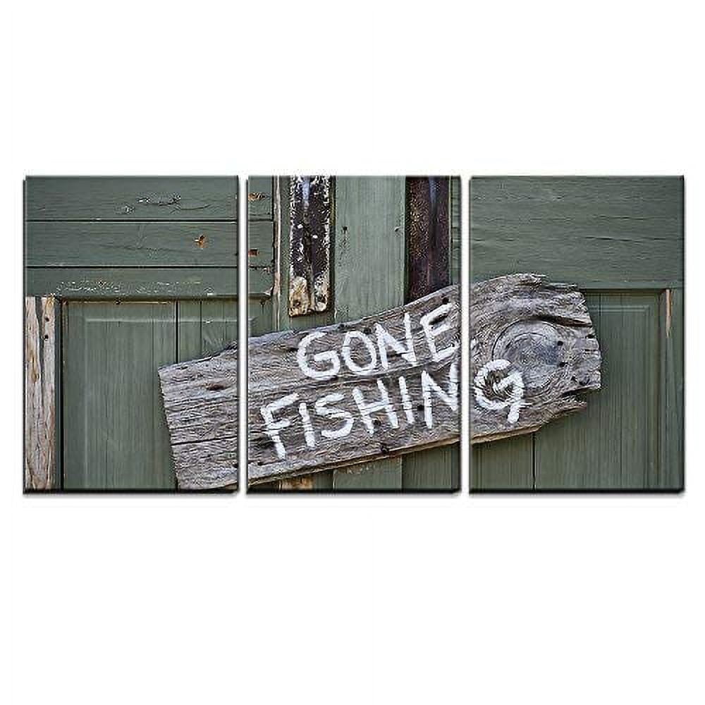 wall26 - 3 Piece Canvas Wall Art - Gone Fishing - Modern Home Art ...