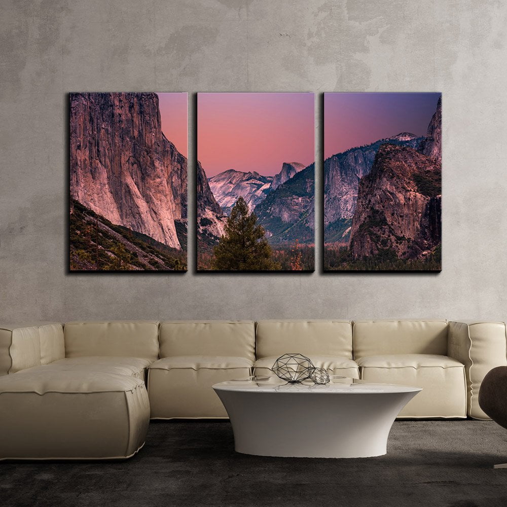 wall26 - 3 Piece Canvas Wall Art - Grand Landscape with Mountains and ...
