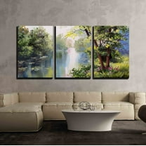 wall26 - 3 Piece Canvas Wall Art - Hot Lips - Modern Home Art Stretched and Framed Ready to Hang - 16"x24"x3 Panels