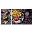 thumbnail image 1 of wall26 - 3 Piece Canvas Wall Art - Indian Mutter Paneer Dish with Spices on The Wooden Background - Modern Home Art Stretched and Framed Ready to Hang - 24"x36"x3 Panels, 1 of 3