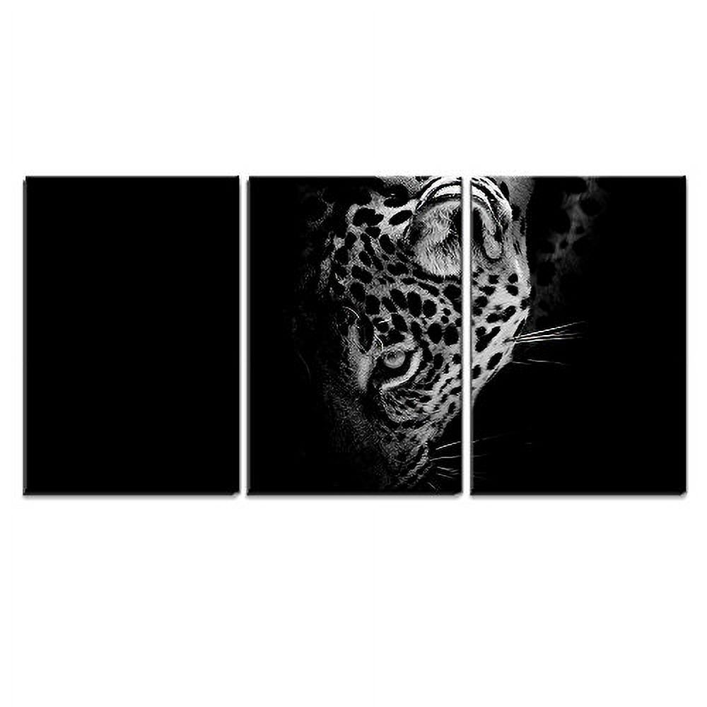 wall26 3 Piece Canvas Wall Art Jaguar Portrait Modern Home Art
