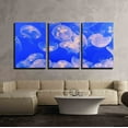 thumbnail image 1 of wall26 - 3 Piece Canvas Wall Art - Jelly Fish in The Blue Sea - Modern Home Art Stretched and Framed Ready to Hang - 24"x36"x3 Panels, 1 of 4
