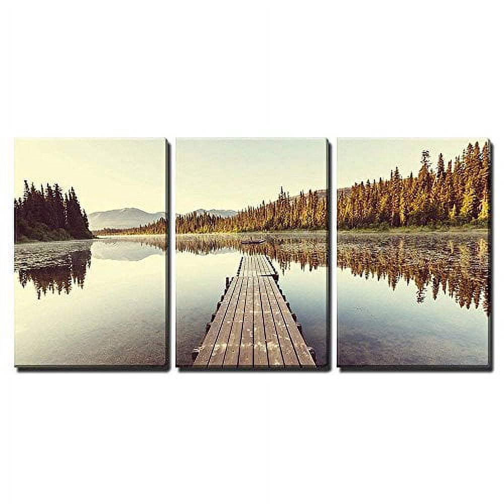 wall26 - 3 Piece Canvas Wall Art - Lake - Modern Home Art Stretched and ...