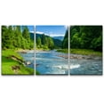 thumbnail image 1 of wall26 - 3 Piece Canvas Wall Art - Landscape with Mountains Trees and a River in Front - Modern Home Art Stretched and Framed Ready to Hang - 16"x24"x3 Panels, 1 of 5