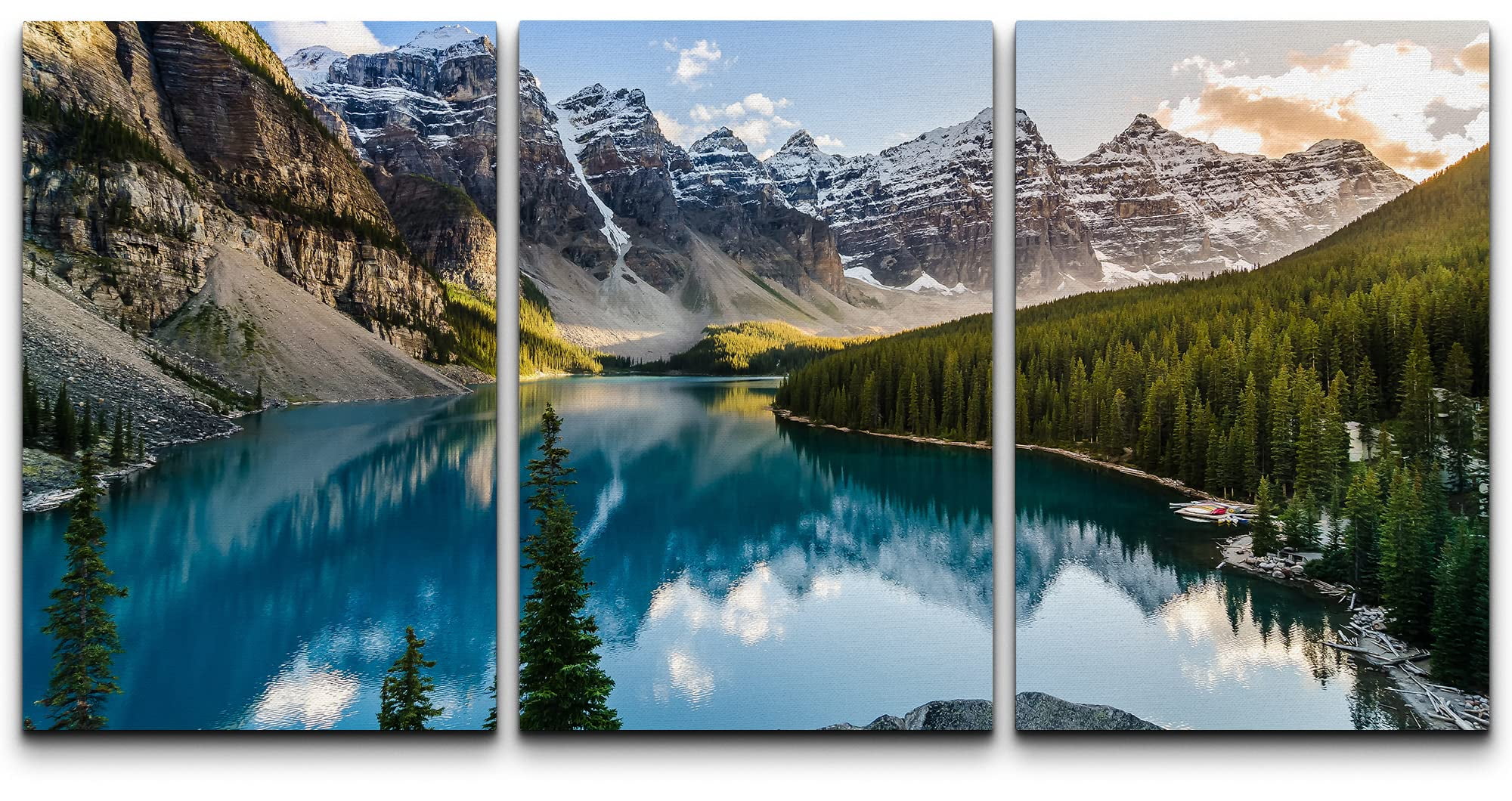 Natural Framed Landscape Canvas Wall Art Set