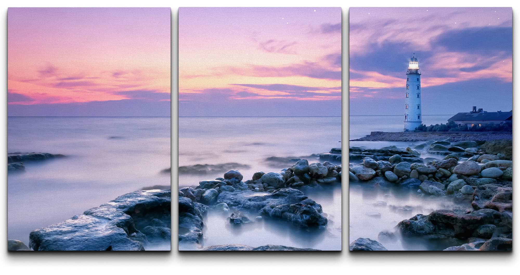wall26 - 3 Piece Canvas Wall Art - Lighthouse - Modern Home Art ...