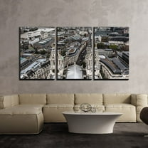 wall26 - 3 Piece Canvas Wall Art - London City Skyline - Modern Home Art Stretched and Framed Ready to Hang - 24"x36"x3 Panels