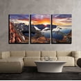 thumbnail image 1 of wall26 - 3 Piece Canvas Wall Art - Mountain Coast Landscape at Sunset, Norway - Modern Home Art Stretched and Framed Ready to Hang - 24"x36"x3 Panels, 1 of 4