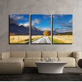 thumbnail image 1 of wall26 - 3 Piece Canvas Wall Art - Mountain Landscape with Road and Blue Sky, Otago, New Zealand - Modern Home Art Stretched and Framed Ready to Hang - 16"x24"x3 Panels, 1 of 4