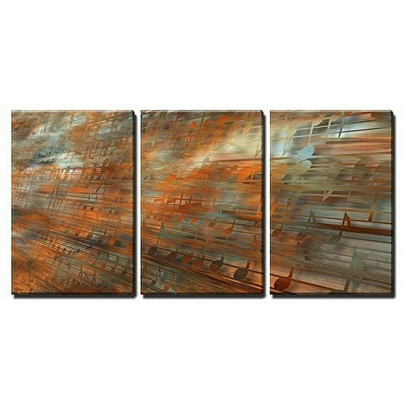 wall26 - 3 Piece Canvas Wall Art - Musical Background - Modern Home Art Stretched and Framed Ready to Hang - 16"x24"x3 Panels