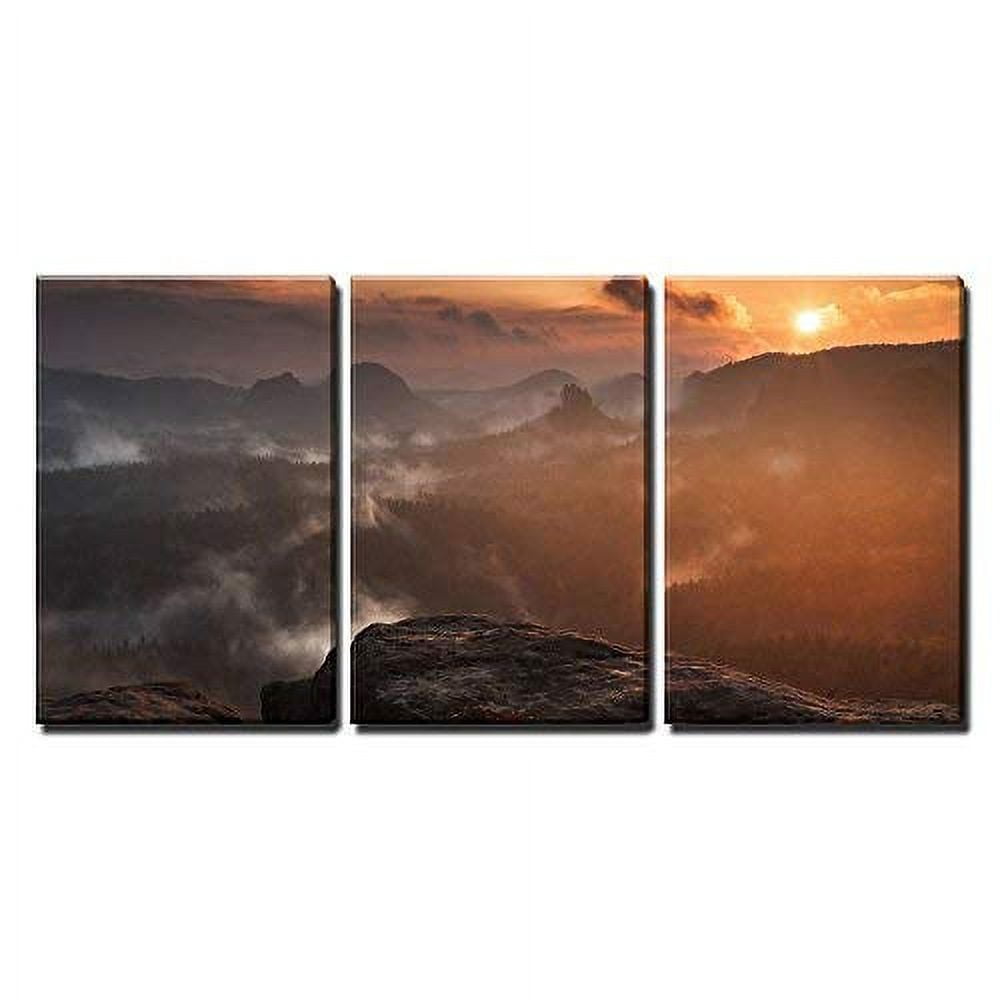 ウォール26 wall26 キャンバスアート 3点セット Sunrise wall26 - 3 Piece Canvas Wall Art - Nature Scenery of Mountain at