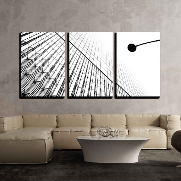 wall26 - 3 Piece Canvas Wall Art - New York City - Nov 12: Downtown Skyscrapers in a Foggy Day - Modern Home Art Stretched and Framed Ready to Hang - 16"x24"x3 Panels
