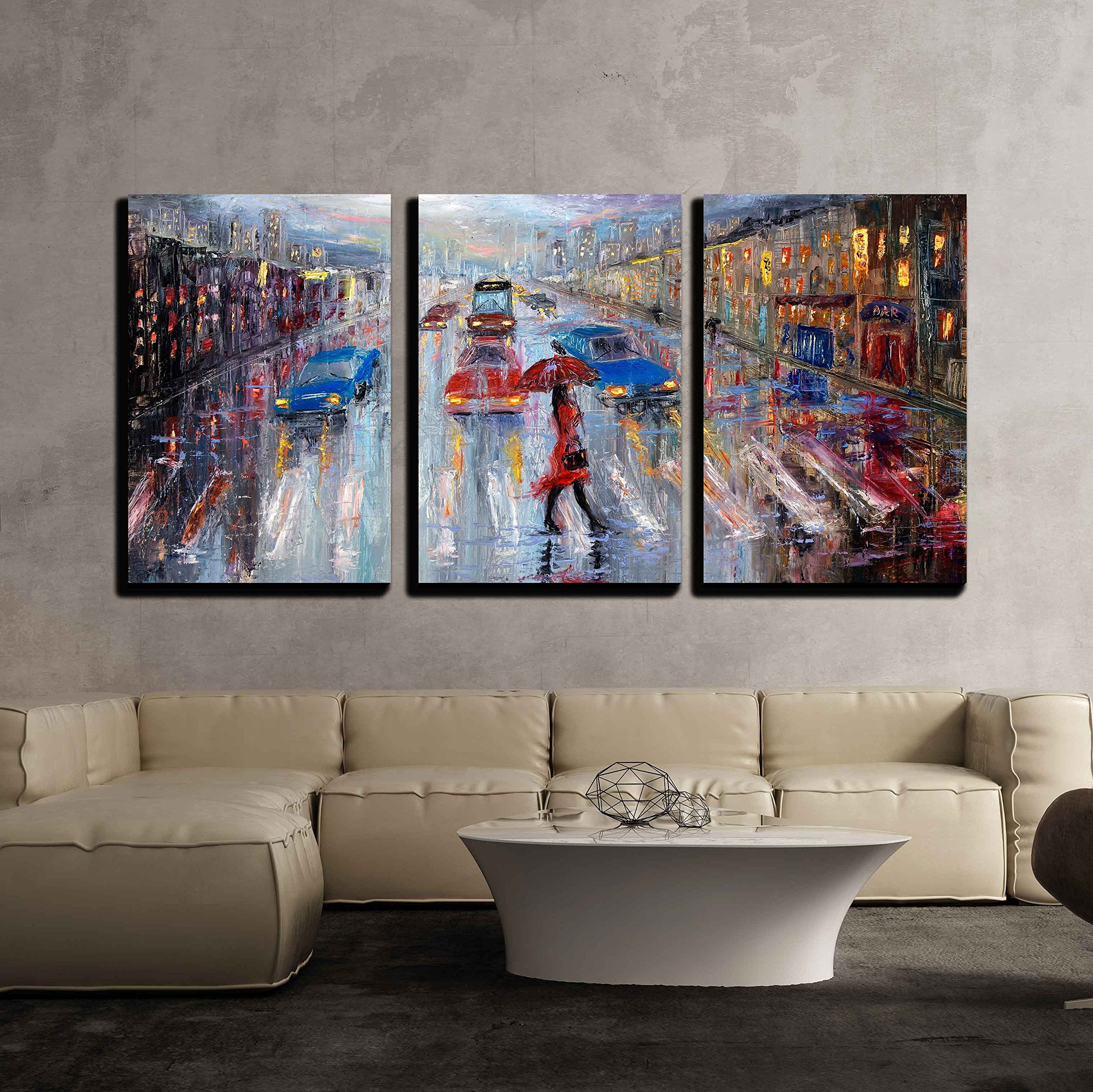 wall26 - 3 Piece Canvas Wall Art - Original Oil Painting Showing ...