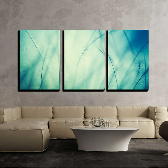 wall26 - 3 Piece Canvas Wall Art - Plumage Background of Bird Closeup - Modern Home Art Stretched and Framed Ready to Hang - 16"x24"x3 Panels