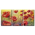 thumbnail image 1 of wall26 - 3 Piece Canvas Wall Art - Poppies, Flowers, Modern Home Art Stretched and Framed Ready to Hang - 24"x36"x3 Panels, 1 of 3