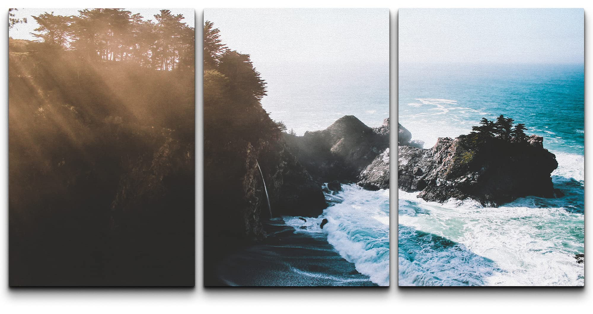Wall26 3 Piece Canvas Wall Art Seashore With Huge Waves In The wall26-3-piece-canvas-wall-art-seashore-with-huge-waves-in-the
