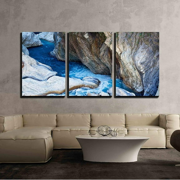 wall26 - 3 Piece Canvas Wall Art - Taiwan Taroko National Park Beautiful Scenery - Modern Home Art Stretched and Framed Ready to Hang - 16"x24"x3 Panels