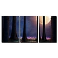 thumbnail image 1 of wall26 - 3 Piece Canvas Wall Art - Tall Trees of a Forest Illuminated with a Big Full Moon - Modern Home Art Stretched and Framed Ready to Hang - 24"x36"x3 Panels, 1 of 4