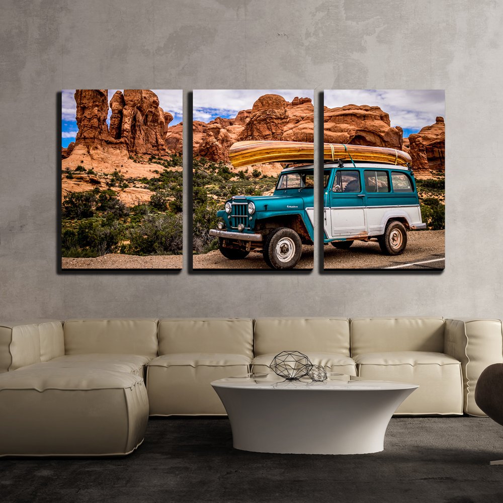 wall26 - 3 Piece Canvas Wall Art - Vehicle Driving Through The Grand ...