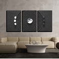 thumbnail image 1 of wall26 - 3 Piece Canvas Wall Art - Zen Garden in Black Sand - Modern Home Art Stretched and Framed Ready to Hang - 24"x36"x3 Panels, 1 of 4