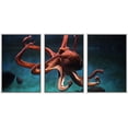 thumbnail image 1 of wall26 - 3 Piece Framed Canvas Wall Art - Common Octopus (Octopus Vulgaris). Wildlife Animal. - Modern Home Art Stretched and Framed Ready to Hang - 16"x24"x3 WHITE, 1 of 5