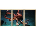 thumbnail image 1 of wall26 - 3 Piece Framed Canvas Wall Art - Common Octopus (Octopus Vulgaris). Wildlife Animal. - Modern Home Art Stretched and Framed Ready to Hang - 24"x36"x3 NATURAL, 1 of 5