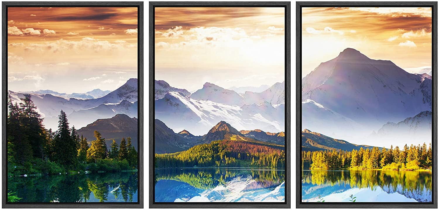 wall26 - 3 Piece Framed Canvas Wall Art - Fantastic Sunny Day is