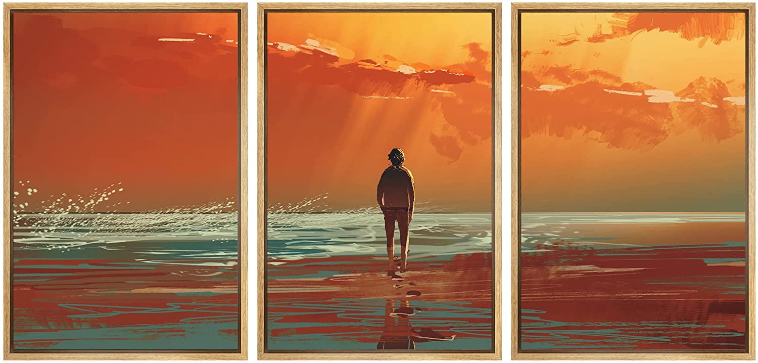 ウォール26 wall26 キャンバスアート 3点セット Sunrise wall26 - 3 Piece Framed Canvas Wall Art - Illustration - Lonely