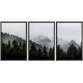 thumbnail image 1 of wall26 - 3 Piece Framed Canvas Wall Art - Landscape with Mountain with Fog - Modern Home Art Stretched and Framed Canvas Ready to Hang - 24"x36"x3 Black, 1 of 5