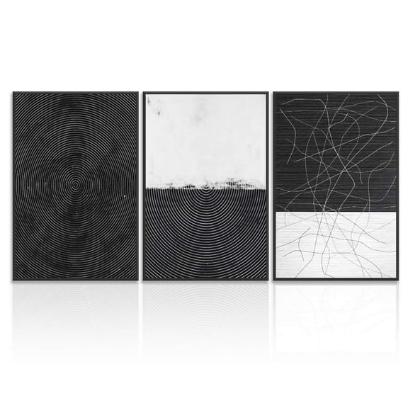 wall26 3 Piece Framed Canvas Wall Art for Living Room, Bedroom Buildings Theme Canvas Prints for Home Decoration Ready to Hang - 24"x36"x3 Panels