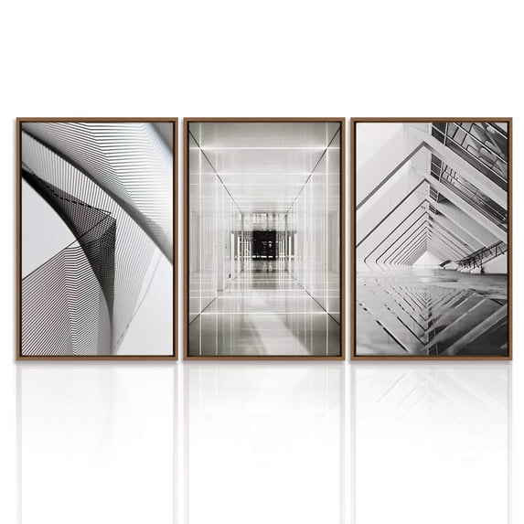 wall26 3 Piece Framed Canvas Wall Art for Living Room, Bedroom Buildings Theme Canvas Prints for Home Decoration Ready to Hang - 24"x36"x3 Panels