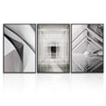thumbnail image 1 of wall26 3 Piece Framed Canvas Wall Art for Living Room, Bedroom Geometrical Abstract Buildings VII Canvas Prints for Home Decoration Ready to Hang - 24"x36"x3 Panels, 1 of 4