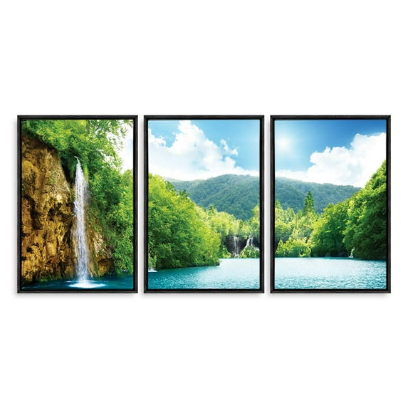 wall26 3 Piece Framed Canvas Wall Art for Living Room, Bedroom Scenery Theme Canvas Prints for Home Decoration Ready to Hang - 16"x24"x3 Panels