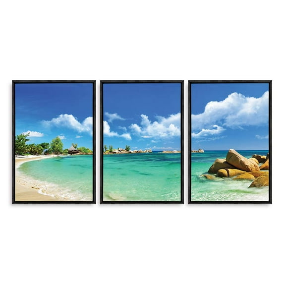 wall26 3 Piece Framed Canvas Wall Art for Living Room, Bedroom Scenery Theme Canvas Prints for Home Decoration Ready to Hang - 16"x24"x3 Panels