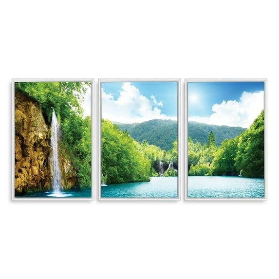 wall26 3 Piece Framed Canvas Wall Art for Living Room, Bedroom Scenery Theme Canvas Prints for Home Decoration Ready to Hang - 16"x24"x3 Panels