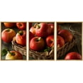 thumbnail image 1 of wall26 - 3 Piece Framed Canvas Wall Art - Raw Red Fuji Apples in a Basket - Modern Home Art Stretched and Framed Ready to Hang - 24"x36"x3 NATURAL, 1 of 5