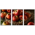thumbnail image 1 of wall26 - 3 Piece Framed Canvas Wall Art - Raw Red Fuji Apples in a Basket - Modern Home Art Stretched and Framed Ready to Hang - 16"x24"x3 WHITE, 1 of 5