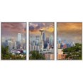 thumbnail image 1 of wall26 - 3 Piece Framed Canvas Wall Art - Seattle Washington Cityscape Skyline with Stormy Sky - Modern Home Art Stretched and Framed Ready to Hang - 16"x24"x3 WHITE, 1 of 5