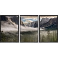 thumbnail image 1 of wall26 - 3 Piece Framed Canvas Wall Art - The Sun Peaks Over The Sierras for its First Glimpse of The Yosemite Valley. - Modern Home Art Stretched and Framed Canvas Ready to Hang - 24"x36"x3 Black, 1 of 5