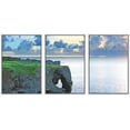 thumbnail image 1 of wall26 - 3 Piece Framed Canvas Wall Art - Sunset with Rock, Okinawa, Manzamo - Modern Home Art Stretched and Framed Canvas Ready to Hang - 24"x36"x3 White, 1 of 5