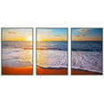 thumbnail image 1 of wall26 - 3 Piece Framed Canvas Wall Art - Sunset and sea - Modern Home Art Stretched and Framed Ready to Hang - 24"x36"x3 WHITE, 1 of 5