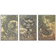 thumbnail image 1 of wall26 - 3 Piece Framed Canvas Wall Art - The Old Pattern of Dragon - Modern Home Art Stretched and Framed Ready to Hang - 16"x24"x3 WHITE, 1 of 5