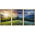 thumbnail image 1 of wall26 - 3 Piece Framed Canvas Wall Art - Trees on Hillside of Mountain Range with Coniferous Forest and Flowers on Meadow - Modern Home Art Stretched and Framed Ready to Hang - 16"x24"x3 N, 1 of 5