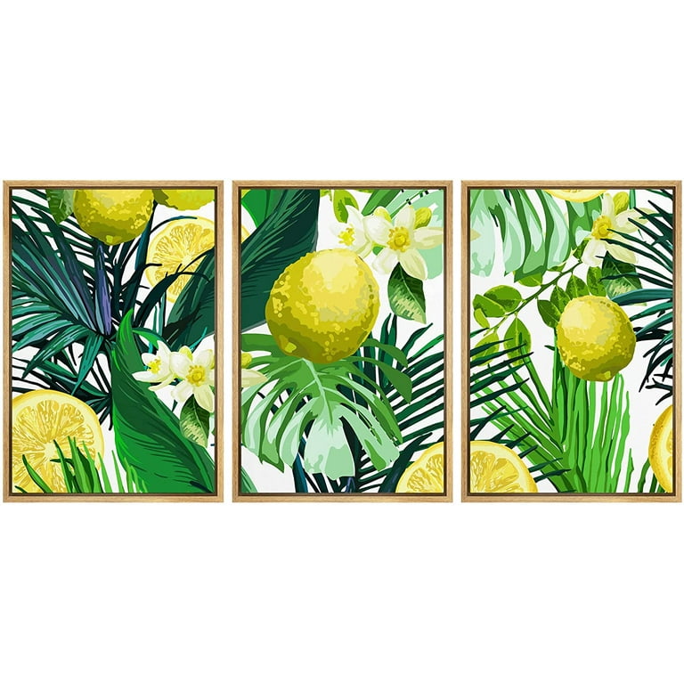 wall26 - 3 Piece Framed Canvas Wall Art - Vector - Seamless