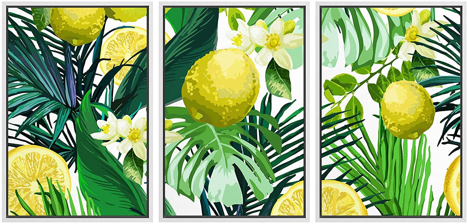 ウォール26 wall26 キャンバスアート 3点セット Tropical wall26 - 3 Piece Framed Canvas Wall Art - Vector - Seamless