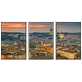 thumbnail image 1 of wall26 - 3 Piece Framed Canvas Wall Art - Wonderful View of Rome at Sunset Time with St Peter Cathedral - Modern Home Art Stretched and Framed Ready to Hang - 24"x36"x3 White, 1 of 5