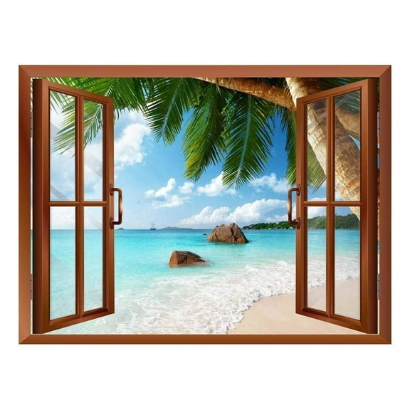wall26 ANSE Lazio Beach on Praslin Island in Seychelles Removable Wall Sticker/Wall Mural - 24"x32"