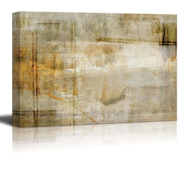 wall26 - Abstract Bronze and Silver Textured Stripes with a Rusty Texture Over It - Canvas Art Home Art - 32x48 inches